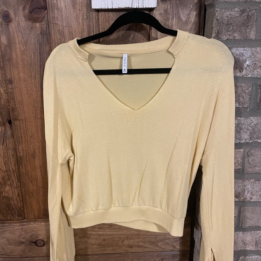 Elegant Yellow V-Neck Women's Top